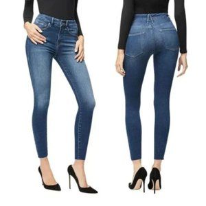 Good American Good Waist Crop High High Rise Jeans Dark Wash 00/24 NWT